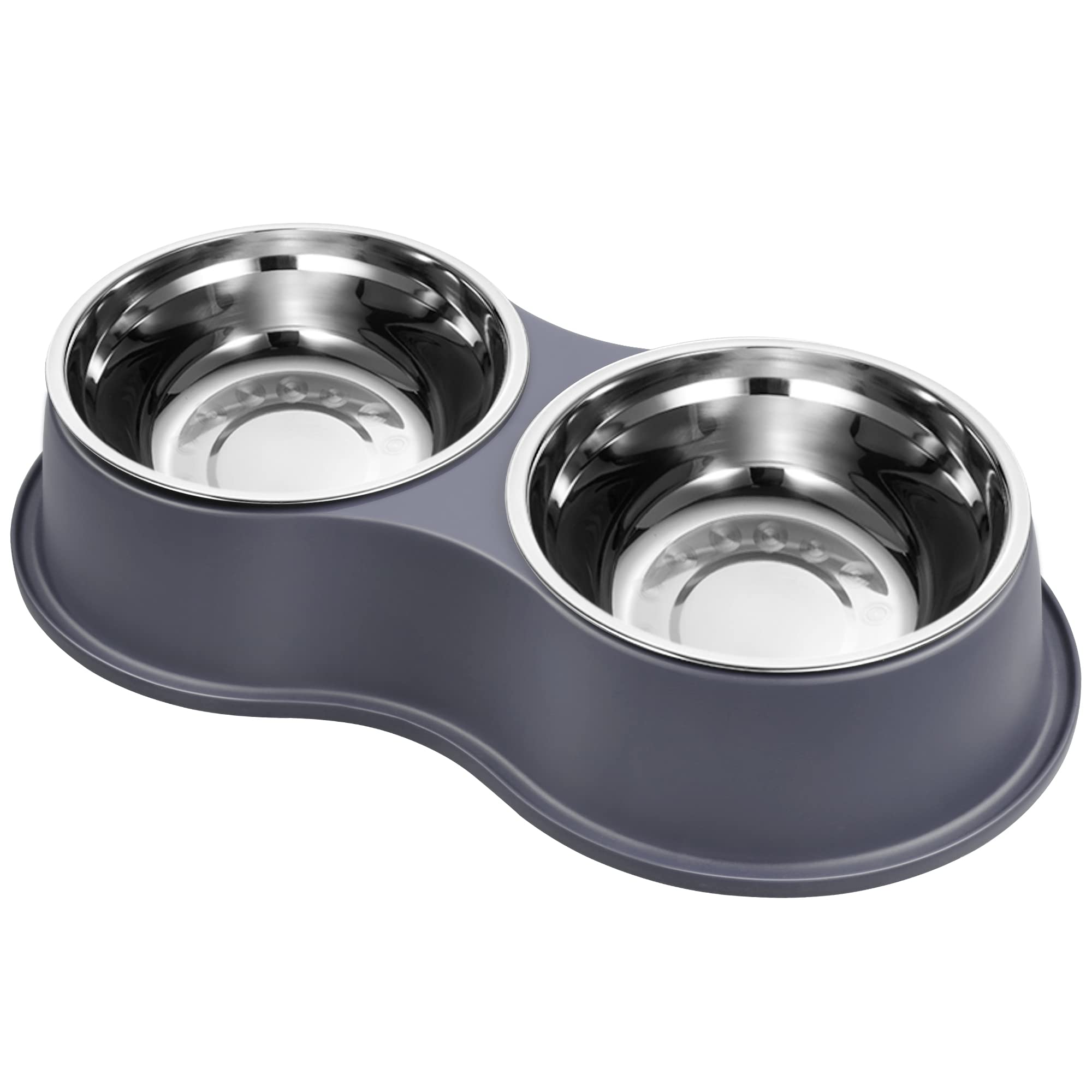 Dog Bowls Double Dog Water and Food Bowl Stainless Steel Bowl with Non-Slip Resin Station, Pet Feeder Bowls for Puppy Medium Dogs Cats