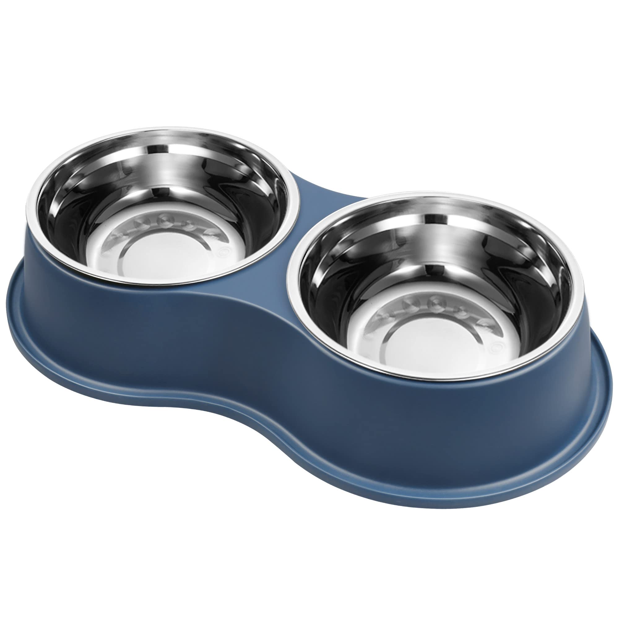 Dog Bowls Double Dog Water and Food Bowl Stainless Steel Bowl with Non-Slip Resin Station, Pet Feeder Bowls for Puppy Medium Dogs Cats