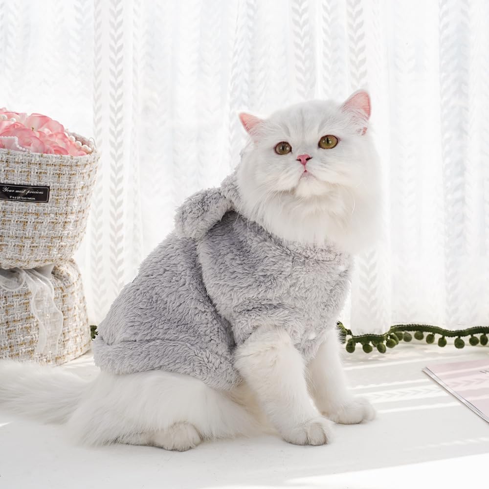 Selena Cat Bunny Ears Costume Cute Dog Kitten Hoodies Sweater Rabbit Ears Puppy Pet Apparel (Small,Pink)