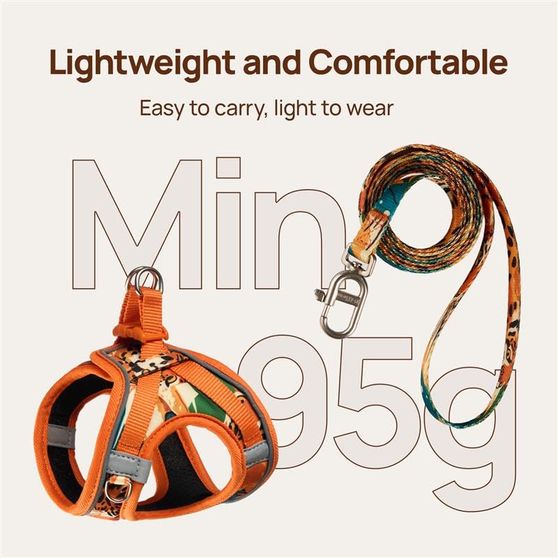 Cat Harness and Leash Set, Step-in Escape Proof Adjustable Vest Harness for Small Medium Large Cats, Lightweight Soft Breathable Reflective Kitten Harness for Walking Travel, Camping(Green, XS)