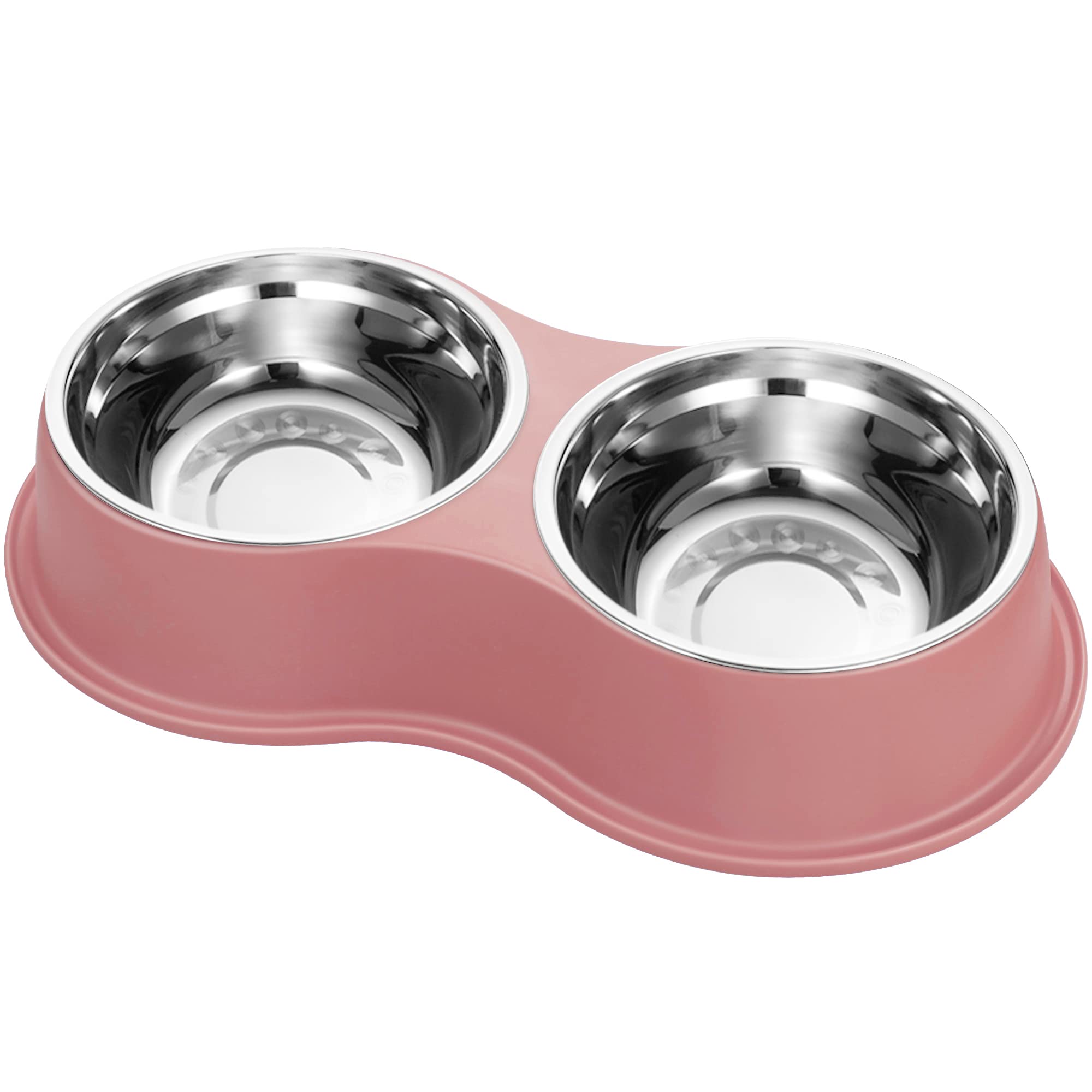 Dog Bowls Double Dog Water and Food Bowl Stainless Steel Bowl with Non-Slip Resin Station, Pet Feeder Bowls for Puppy Medium Dogs Cats
