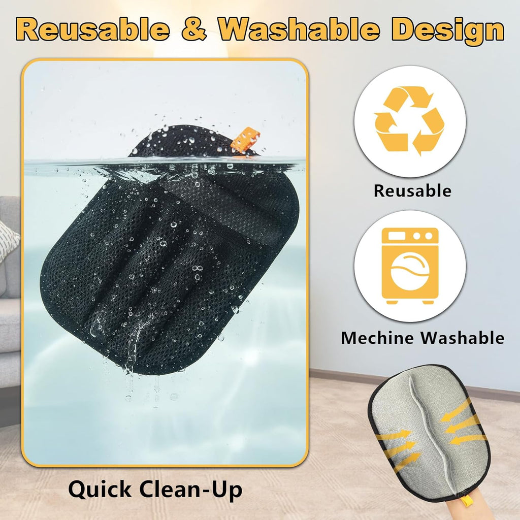 KUNAL 3 Pack Pet Hair Removal Glove,Electrostatic Pet Hair Removal Gloves,Five-Finger Grooming Tool,Reusable Fur Remover Glove for Pet Hair, Clothing, Couch, Furniture, Carpet, Car Seat