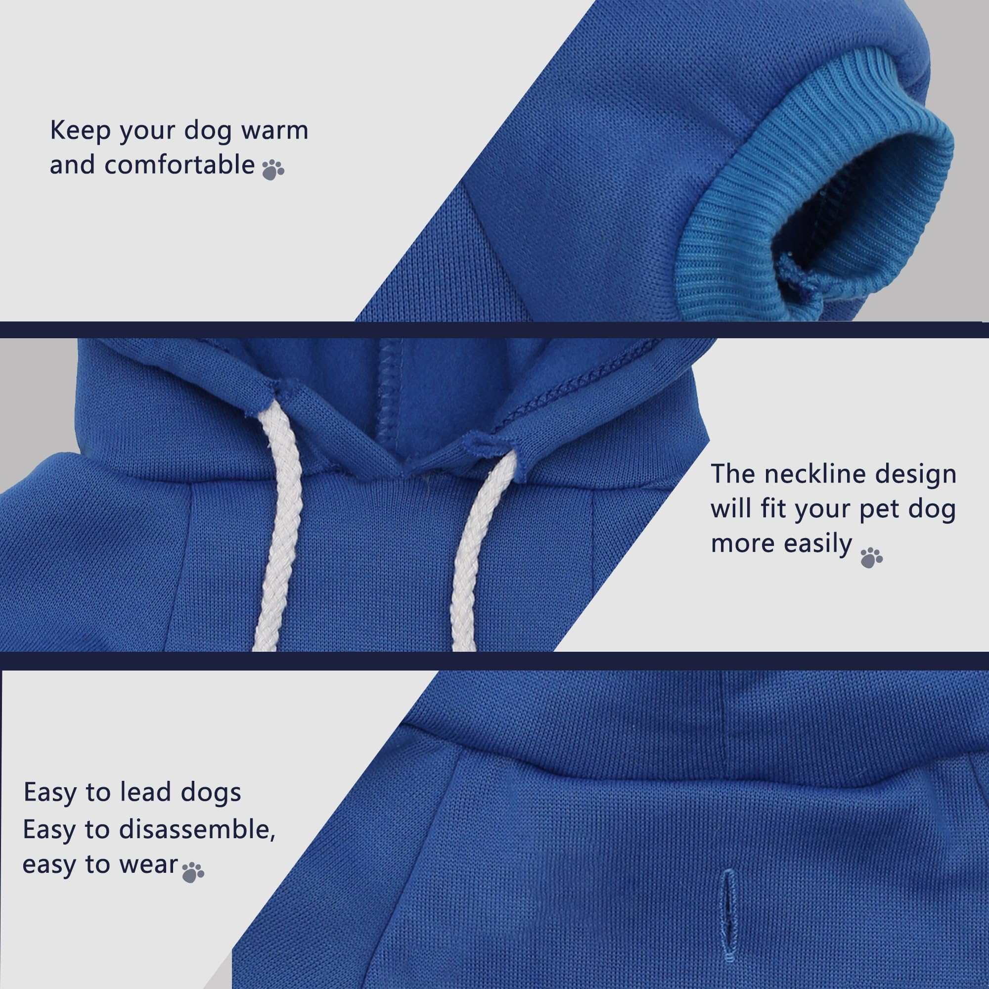 Paiaite Blue Chihuahua Dog Hoodie: Keep Your Pup Warm and Stylish with a 'The Dog Face' Printed Sweatshirt, Pet Clothes, and Sweater Coat All in One - Perfect for Winter and Cool Summer Nights! M