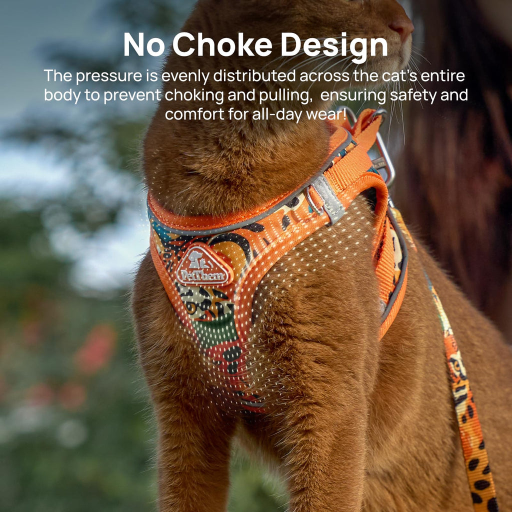 Cat Harness and Leash Set, Step-in Escape Proof Adjustable Vest Harness for Small Medium Large Cats, Lightweight Soft Breathable Reflective Kitten Harness for Walking Travel, Camping(Green, XS)